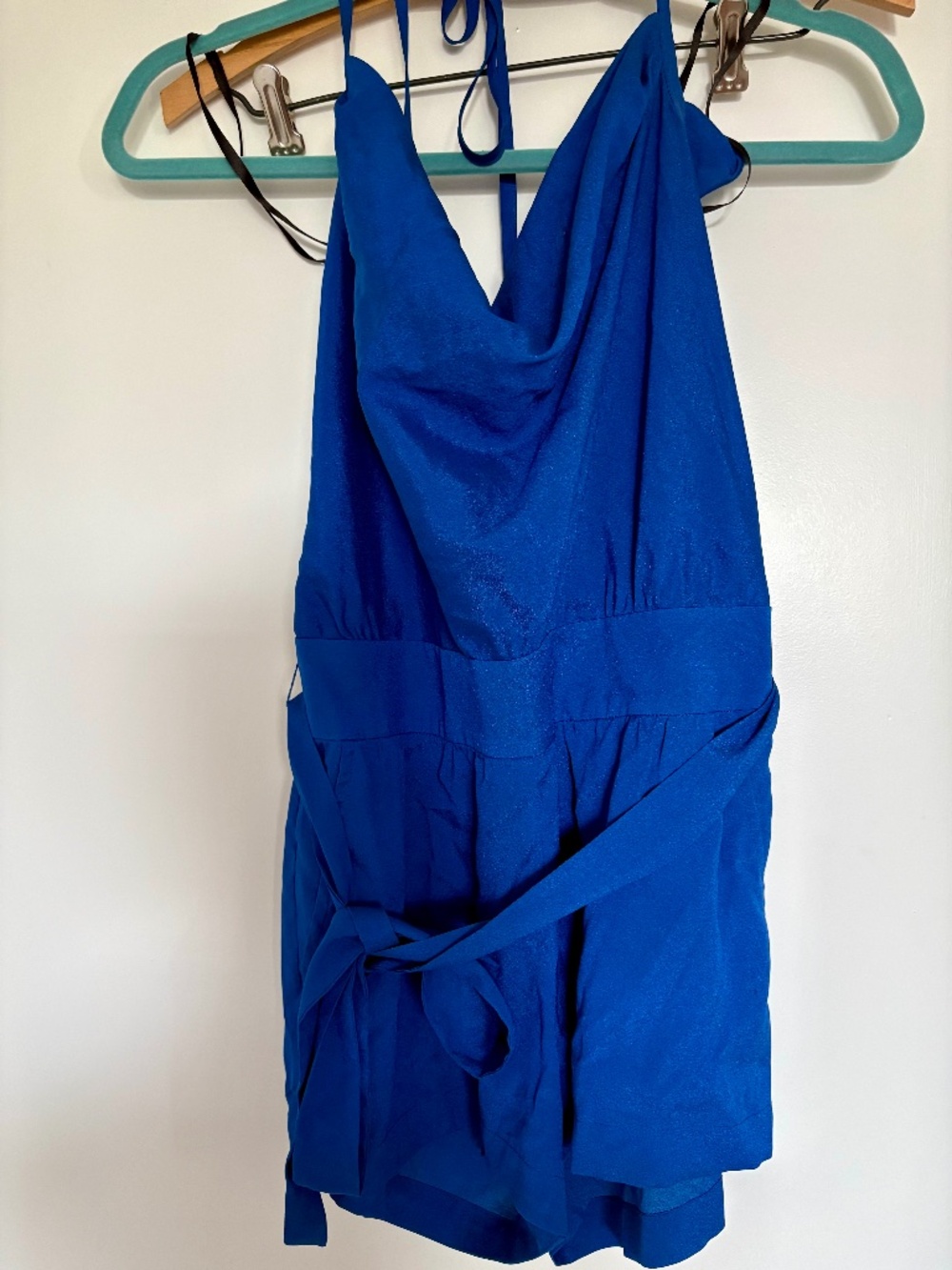 Bebe Cowl Neck Blue Romper